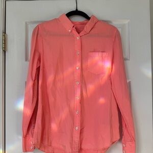 NWT J. Crew Bright Coral, Washed Button-Up Shirt